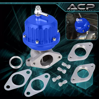 38mm Blue Vertical Rib 2 Bolt Flange External Wastegate 8Psi Vr Style Universal • $35.99