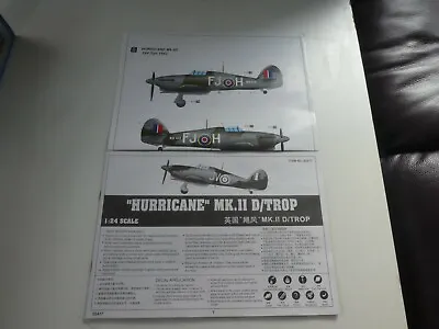 Trumpeter Hurricane Mk11 D/trop No 02417 Build Book Instructions 1/24 Scale • £9.99