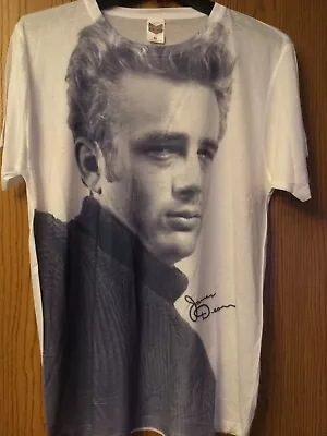 James Dean - White Shirt With Print Covering Entire Front.  XL. • $40