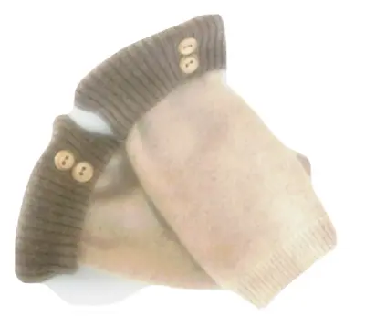 $28.49 • Buy Fingerless Gloves Tan Brown 100% Cashmere S M L Os Mittens Arm Warmers Cuffs