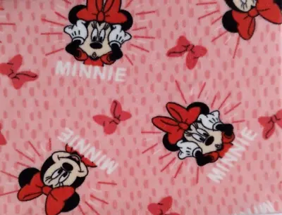 New Fleece Minnie Mouse Disney Pink Fabric 48x24  • $6