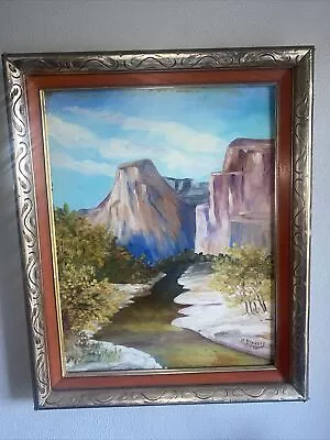 Vintage 70’s Desert Landscape Painting 14x18 Signed Southwest • $49