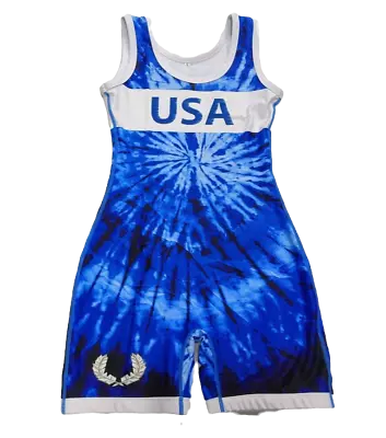 Athena Wrestling - Blue Tie Dye - Women's And Youth Singlet • $49.99