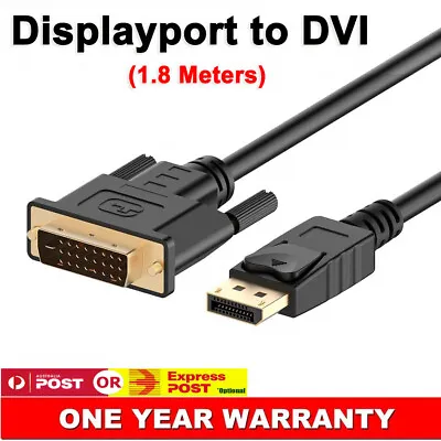 $15.95 • Buy Display Port To DVI-D Dual Link 1.8M Cable DisplayPort Male To DVI Male Adapter