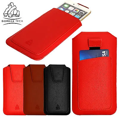 Galaxy S10+ S8 A50 A70 M40 Genuine Real Leather Pouch Slip Case Sleeve Cover New • £5.49