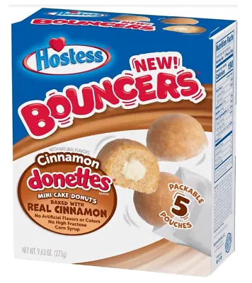 Hostess Bouncers Glazed Cinnamon Donettes Mini Cakes 5 Pouches 15 Total Donettes • $16.73