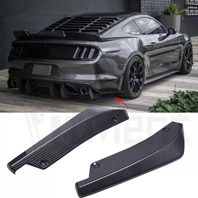 For Ford Mustang GT Carbon Fiber Look Rear Bumper Lip Splitter Diffuser Canards • $16.37