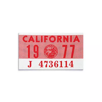 1977 California License Plate YOM Registration Sticker - CA DMV - Free Shipping • $14.99