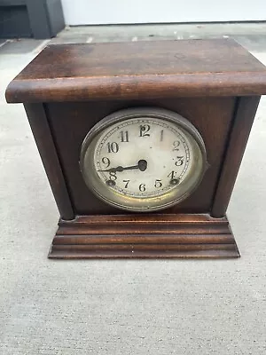 Antique Sessions Shelf Mantle Gong Ding Clock - Solid Mahogany !! Working !! • $200