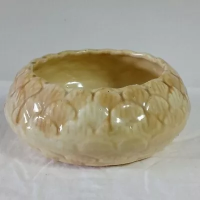 Vintage Moreno Ceramics Planter  Drippy Glaze Lotus Tan Yellow • $24.99