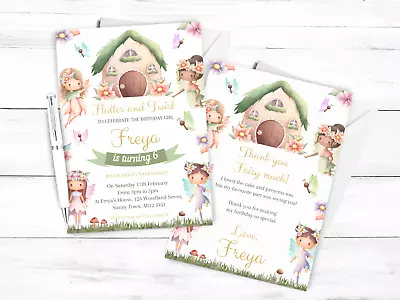 Fairy Garden PERSONALISED Invitations  Fairies Theme Birthday Party Invite • £4.45