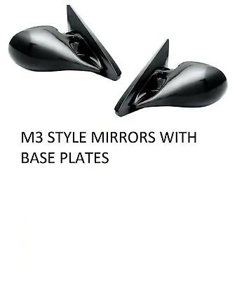 Black Manual Mirrors For Bmw E36 Sedan Wagon Compact M3 Style Ms • $88.95