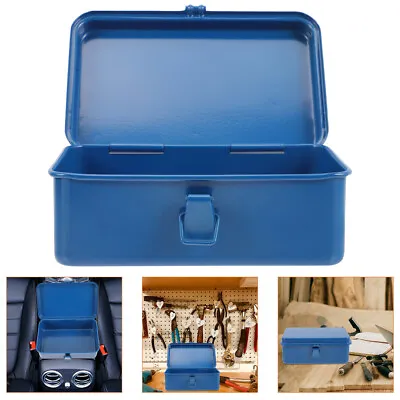 Portable Tool Box Repair Tool Storage Container Metal Hand Carry Blue • $22.59