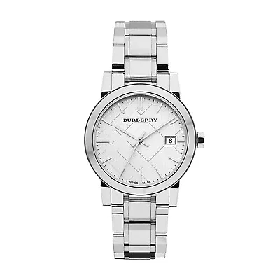 Brand New Burberry BU9100 Stainless Steel Silver Check  Dial 34 Mm Women's Watch • $179.99