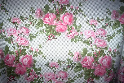 Laura Ashley Country Roses Trellis Vintage New Fabric 1984 2 Yards • £45