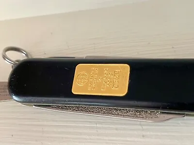 Victorinox Swiss Army Knife Black With 24k 1 Gram Gold Ingot • $220