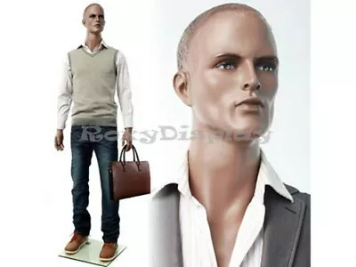 Male Fiberglass Mannequin Chocolate Muscular Dress Form Display #MZ-ZEKE1 • $209