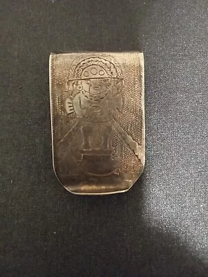 Vintage .925 Sterling Silver Peru Money Clip Llamas Mayan Aztec 16.75 Grams • $20