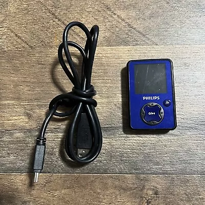 Philips GoGear Vibe 2GB Digital Media MP3 Player BLUE. Works But Needs Battery • $17.39