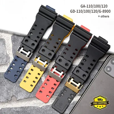 G-SHOCK Multi-Coloured Rubber Watch Strap 16mm GA-100 G-8900 GW-8900 Gold Band • $39.95