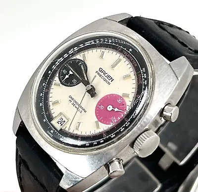 1970's GRUEN Precision Chronograph (Ref. 770CA)   Valjoux 7734   Date Mens Watch • $795