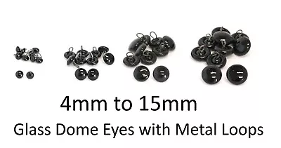 £24.99 • Buy GLASS DOME Eyes With Metal Loops - Teddy Bear Making Doll Animal Craft Soft Toys