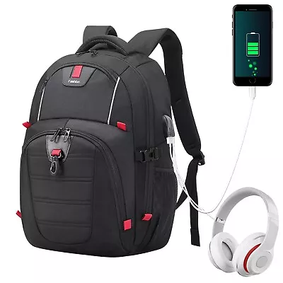 Mens Extra Large Laptop Backpack USB Anti Theft Travel School Business Bag • $30.99