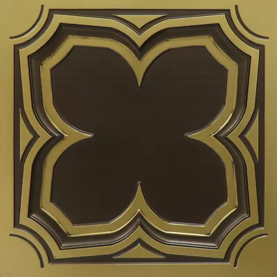 3D Tin Look D1287 Antique Brass PVC Drop In Ceiling Tiles 2x2 Lot Of 25 Pcs • $324.75