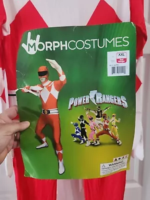 Adult Red Power Ranger Morphsuit Bodysuit Mens XXL 2XL Halloween Costume - EUC • $34.99