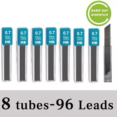 96 HB LEAD REFILLS 0.7mm Automatic Clutch PROPELLING Mechanical Pencil • £3.29