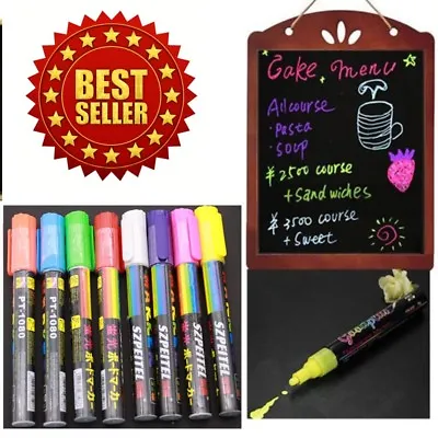 $7.98 • Buy 8 Pcs Highlighter Fluorescent Liquid Chalk Marker Pen For LED Writing Board 6mm