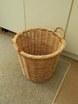 Sturdy Large  Wicker  Basket With Handles - Logs / Toys / Shoes Etc. • £5