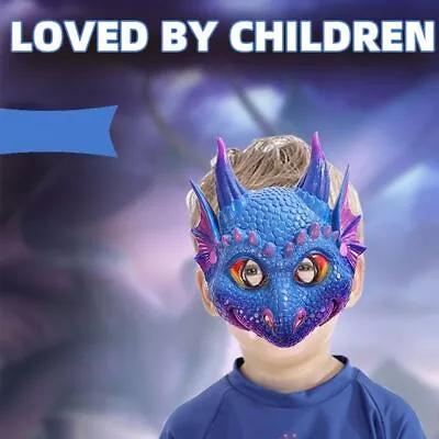 Halloween Pu Masques Cosplay Prop Dragon Mask Masquerade Children Dino Mask • $17.40