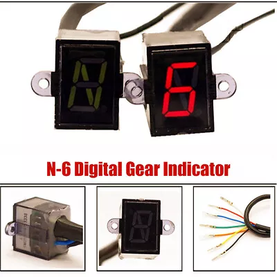 Universal 6 Speed Digital Gear Indicator Display Motorcycle Shift Lever Sensors • $17.84