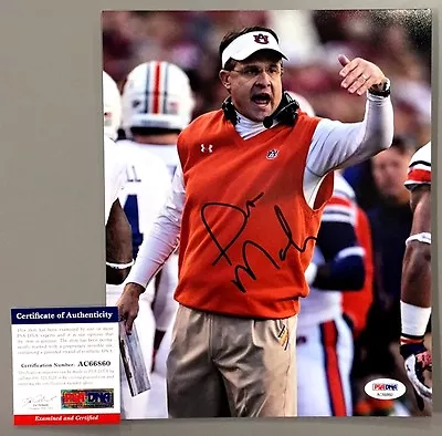 GUS MALZAHN SIGNED AUBURN TIGERS HEAD COACH 8x10 PHOTO PSA COA AC66860 • $55.99