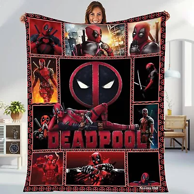 Deadpool Marvel Blanket  Deadpool Wade Wilson Blanket  Deadpool Avengers Superhe • $79.98