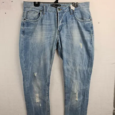 $24.95 • Buy Women's Pull And Bear Jeans, Acid Wash Distressed Skinny Denim 34in Waist. 