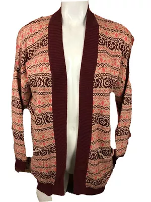 Matilda Jane Sweater Women's Small Knit Cardigan Nordic Open Fair Isle -73 • $14.95