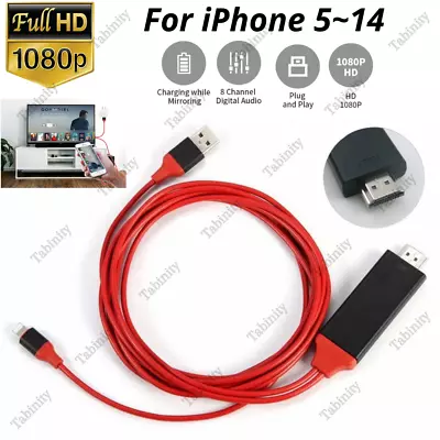 HDMI Mirroring Cable Phone To HDTV Adapter For IPhone 14/13/12/11/XS/Max/X 6 7 8 • $11.45