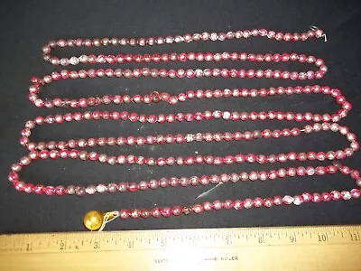 Vintage Light PINK Bead Mercury Glass Beads Garland Approximately 90  3/8  Size • $22