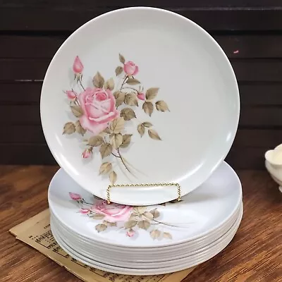 Melmac White W/Pink Roses Boontown 10  Dinner Plate - Sold Separately • $5.50