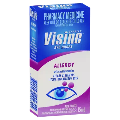 Visine Allergy Eye Drops 15mL Sterile Relieves Itchy Red Eye With Antihistamine • $13.79