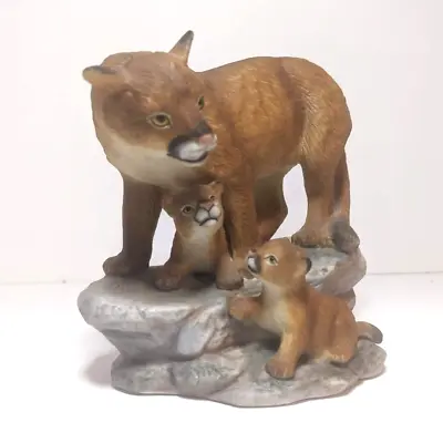 Mountain Lion Statue Endangered Species Porcelain Homco VTG 1994 Masterpiece • $27.97