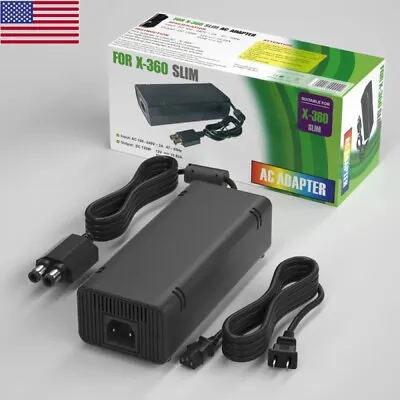 $17.95 • Buy New- Xbox 360 Slim Power Supply AC Adapter Power Brick Charger Cord Cable In-US