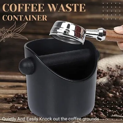 Coffee Waste Container Grinds Knock Box Tamper Tube Bin Black Bucket Box • $22.49