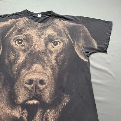 Vintage Dog Shirt Mens XL Black Chocolate Brown Lab Labradore Animal 90s Tee • $22.99