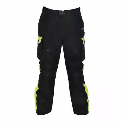 Oxford Montreal 2.0 Mens Waterproof Textile Motorcycle Pants Trousers Black Fluo • $94.71