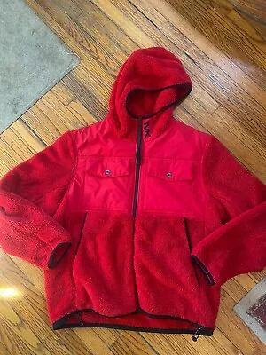 Michael Kors Womens Jacket Missy Faux Shearling Lined Hooded XL Red • $25.99