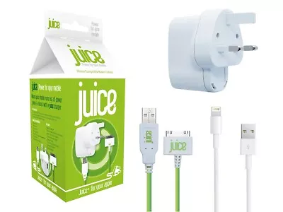 Juice Official Apple 30 Pin Charger For IPhone3G/3GS/4/4S IPad 1/2/3 IPod Nano • £9.98