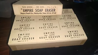 Vintage Empire Soap Eraser Full Box Of 24 NEW NOS SOFT 2  X 1  X .5  #2470 RARE • $45